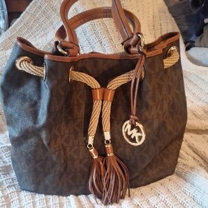 Michael Kors Brown and Tan Shoulder Bag